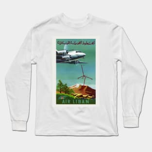 Air Liban Lebanon Vintage Poster Long Sleeve T-Shirt